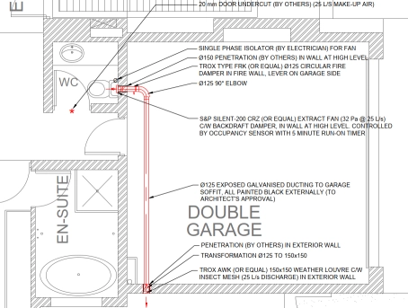 CAD drawing indicating extraction requirement