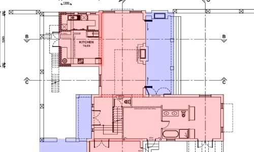 Building plans with occupancies highlighted